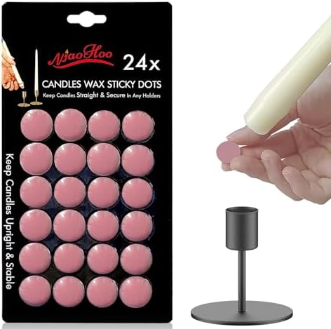 NJAO HOO Candle Adhesive Taper Candle Accessories 24 Pink Candle Dots
