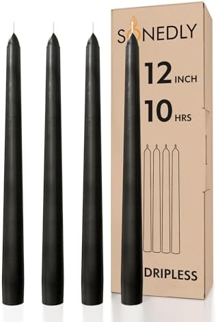 Sonedly Long-Burning 12-Inch Taper Candles 4-Pack