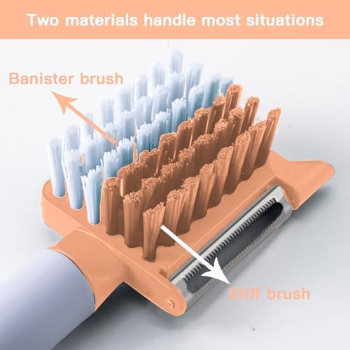 2 in 1 Vegetable Brush and Julienne Peeler Pink