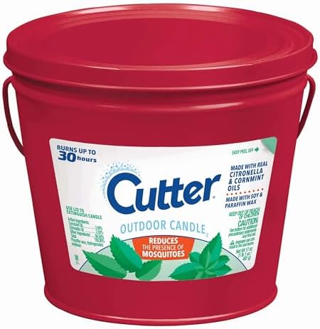 Cutter Candle Outdoor Citronella Mint Oils mosquitoes repel 17 oz jar