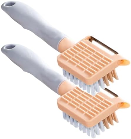 2 in 1 Vegetable Brush and Julienne Peeler Pink