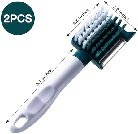 BuRuiJi 2 in 1 Vegetable Brush and Julienne Peeler