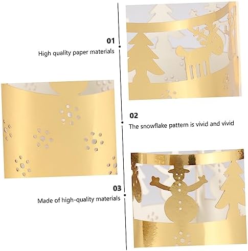 50pcs Christmas Paper Lampshade Decorations Snowflake Candle Shade