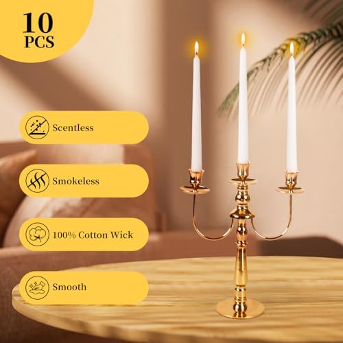 Tstag 10x White Taper Candles