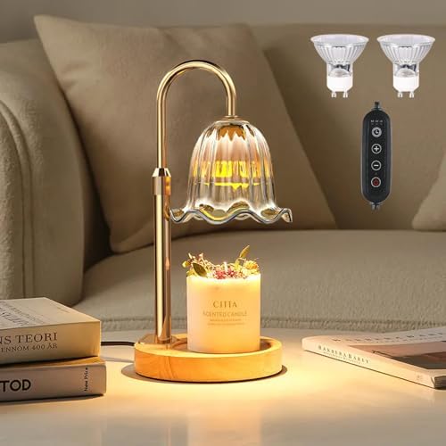 Adjustable Candle Lamp with Timer - 50W Halogen Scented Warming Holder