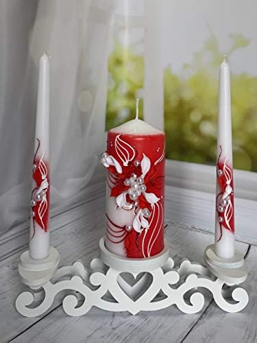 Unity Candle Holder Set with Heart 1