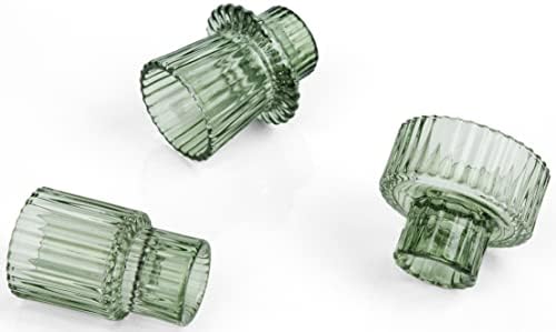 Vixdonos Taper Glass Candlestick Holders Elegant Table Centerpieces