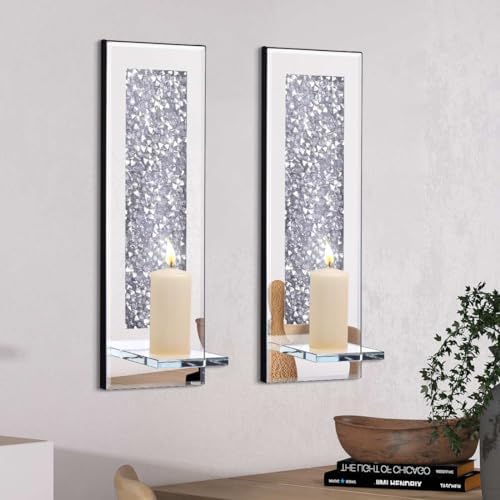 Pibeyer Crystal Diamond Candle Sconces Set of 2