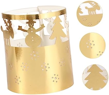 50pcs Christmas Paper Lampshade Decorations Snowflake Candle Shade