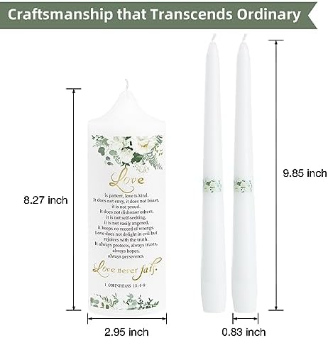 3 ElegantlyDesigned Wedding Candles with Gold Holders