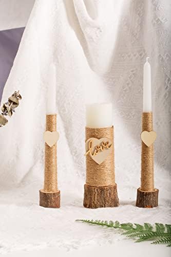Sleek Rustic Unity Candle Set for Weddings More