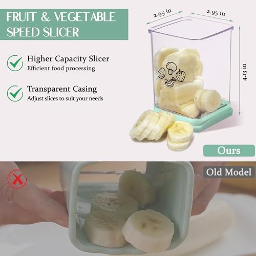 ERHIRY Speed Fruit Slicer for Bananas Strawberries Eggs and More Cyan