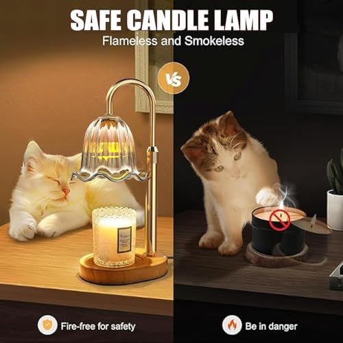 Adjustable Candle Lamp with Timer - 50W Halogen Scented Warming Holder