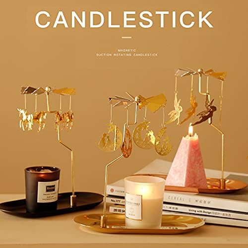 Spinning Candle Holder - Gold Elves