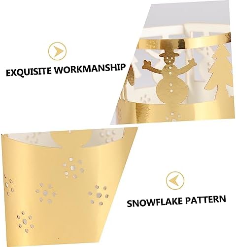 Paper Candle Lampshade with Snowflakes in Gold for Christmas or Weddings