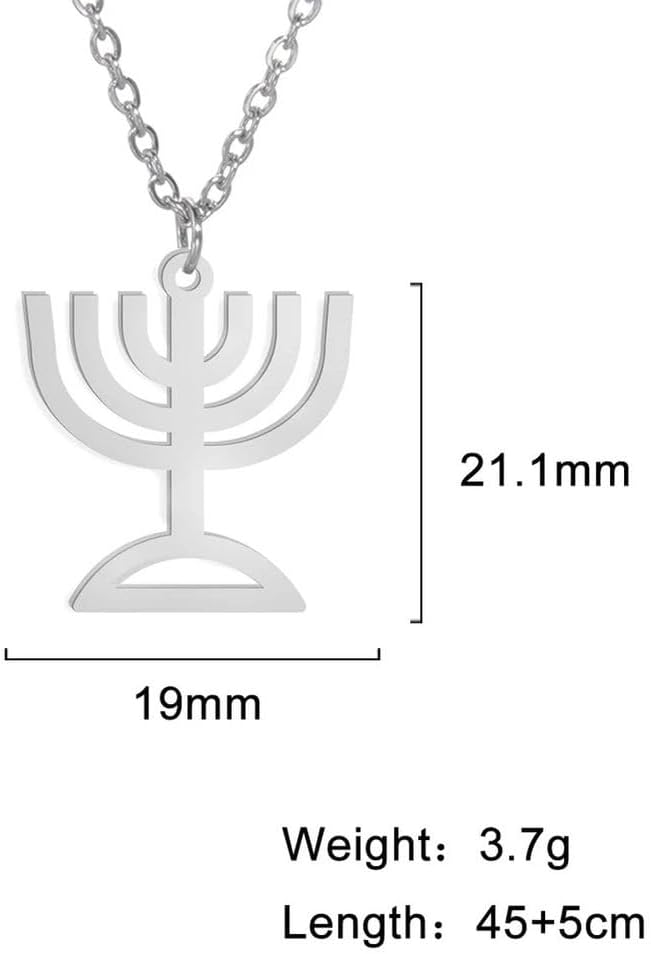 2025 Geometric Menorah Necklace Premium Stainless Steel Chain for Women