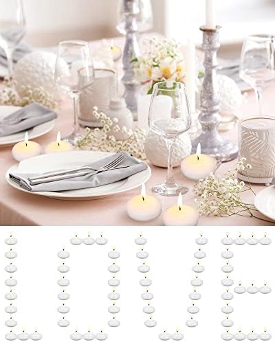 Elegant Floating Candles - 100 White Spherical Candles for Weddings Parties