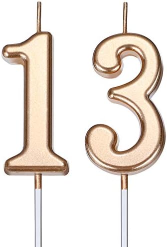 13th Birthday Candles - Elegant 354 Cake Topper for Parties