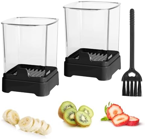 2-Pack Fruit Slicer Cup with Push Plate Durable Safe Kitchen Gadget