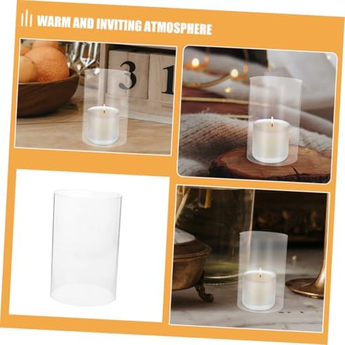 Clear Glass Candle Holder Sleeve by PRETZOOM Wind-Protected Multiple Uses