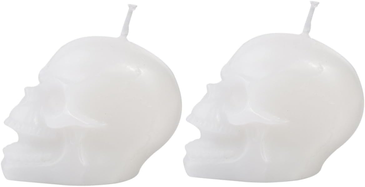 Halloween 2 Piece Skull Candle Holder for Food