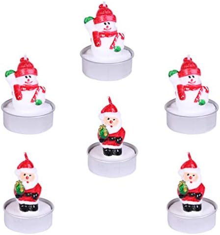 Happyyami Santa Snowman Themed Christmas Decor Candles