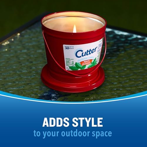 Cutter Candle Outdoor Citronella Mint Oils mosquitoes repel 17 oz jar