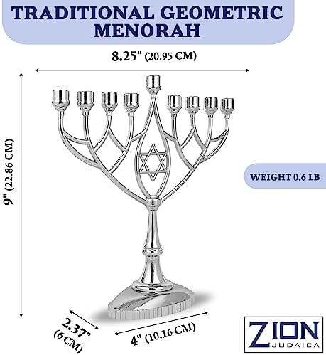 Last Minute Complete Hanukkah Kit - 9 Menorah with 44 Candles More