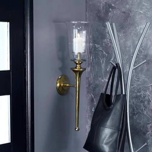 Deco 79 Aluminum Gold Candle Sconce
