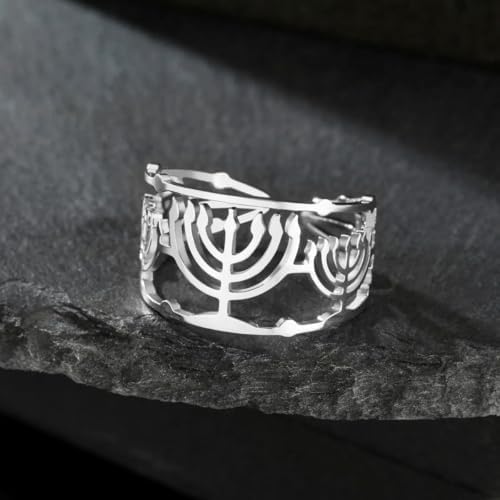 Jewish Menorah Stainless Steel Adjustable