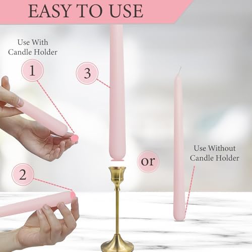 NJAO HOO Candle Adhesive Taper Candle Accessories 24 Pink Candle Dots