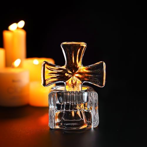 Kanpura Crystal Cross Candle Holder 4 High