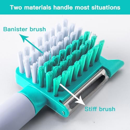 2-in-1 Vegetable Brush Julienne Peeler Light Blue