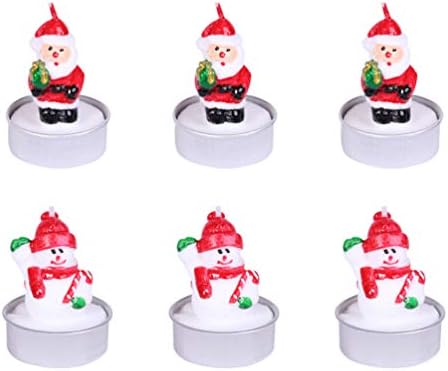 Happyyami Santa Snowman Themed Christmas Decor Candles