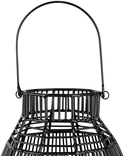 Northlight Medium Iron Geometric Hurricane Candle Lantern 825 Black