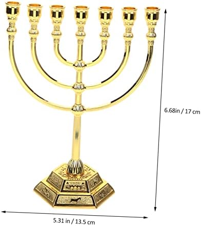 Elegant 7-Piece Metal Candlestick Set for Jewish Decor