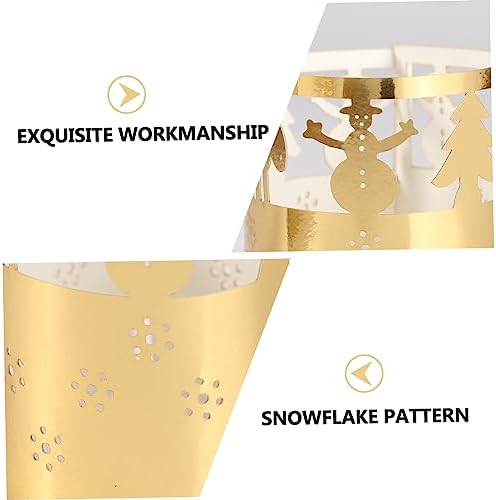 50pcs Christmas Paper Lampshade Decorations Snowflake Candle Shade