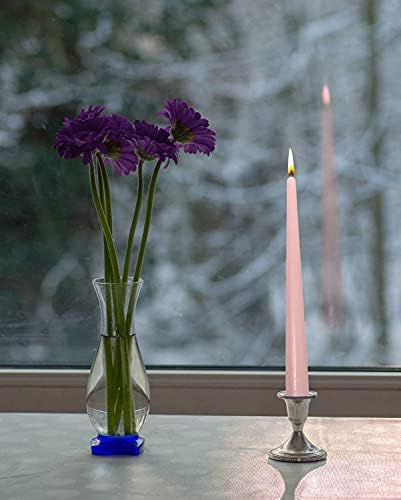 Hyoola Tall Taper Candles - 12 Inch Light Pink Dripless Taper Candles