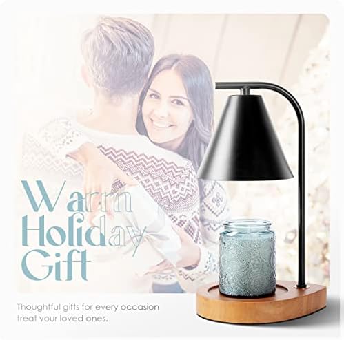 Candle Warmer Lamp with Retro Wooden Base - Safe Reliable Candle Heaters