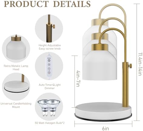 AIKUT Candle Warmer Lamp Timer Dimmer Perfect for Large Candles Durable Stylish