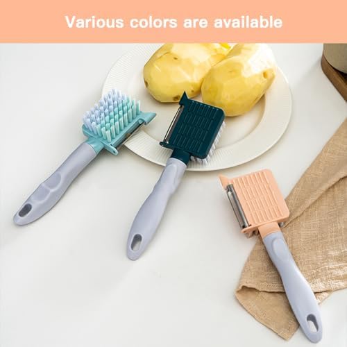 2 in 1 Vegetable Brush and Julienne Peeler Pink