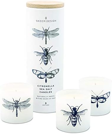 Skeem Design Citronella Sea Salt Votive Scented Candles - Set of 3