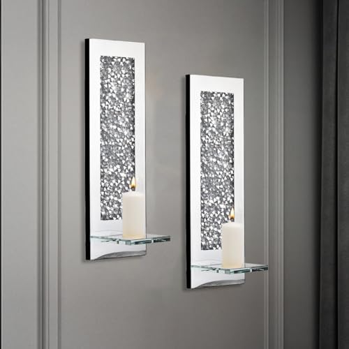 Pibeyer Crystal Diamond Candle Sconces Set of 2
