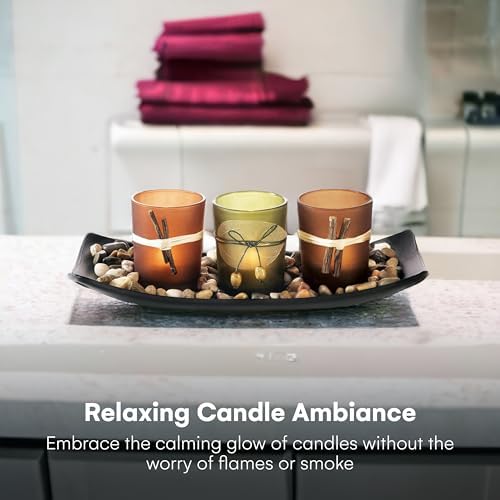 Elevate Your Space with 3 LED Tea Light Candle Holders in Earth Tones