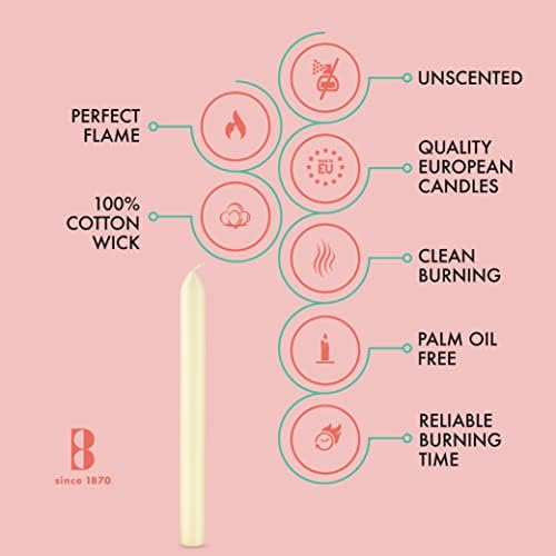 BOLSIUS Ivory Candle Set 10-Pack Unscented Dripless Burners