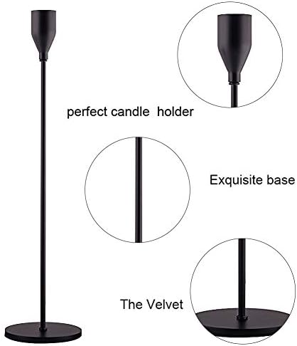 Matte Black Candle Holder Set of 3 for Taper Candles
