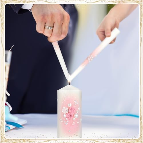 Glowing Sequoia Wedding Unity Candles Set