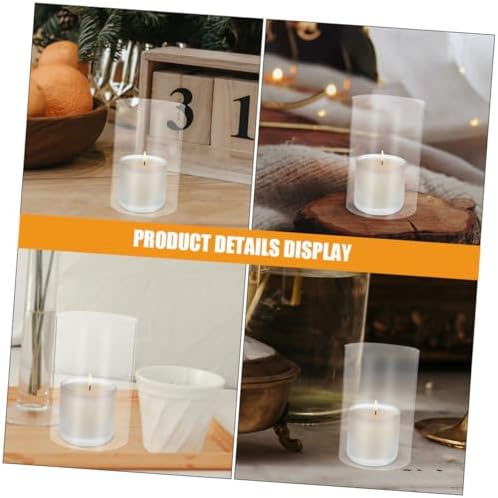 Clear Glass Candle Holder Sleeve by PRETZOOM Wind-Protected Multiple Uses
