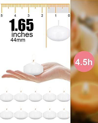 Elegant Floating Candles - 100 White Spherical Candles for Weddings Parties