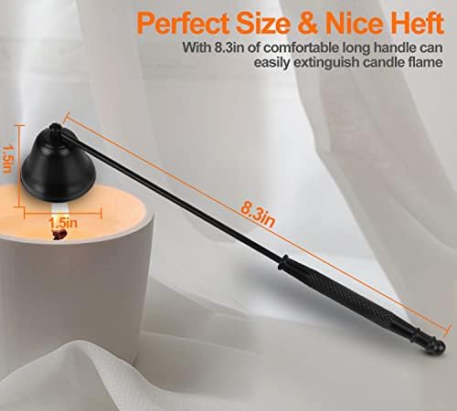 GOSGOON Premium Candle Snuffer Black Elegant Long-Handle Extinguisher for Candle Lovers